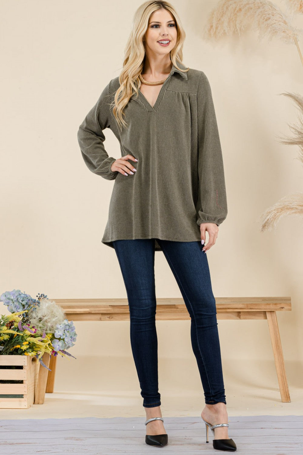 Long Sleeve Ribbed Top