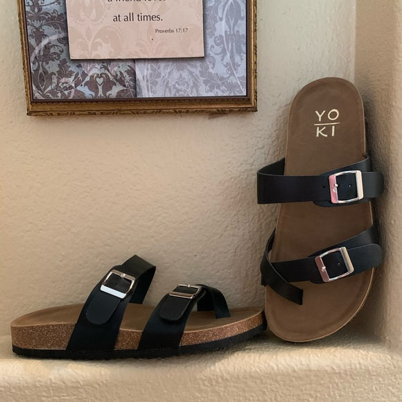 New Vegan Leather Strapped Cork Sandle