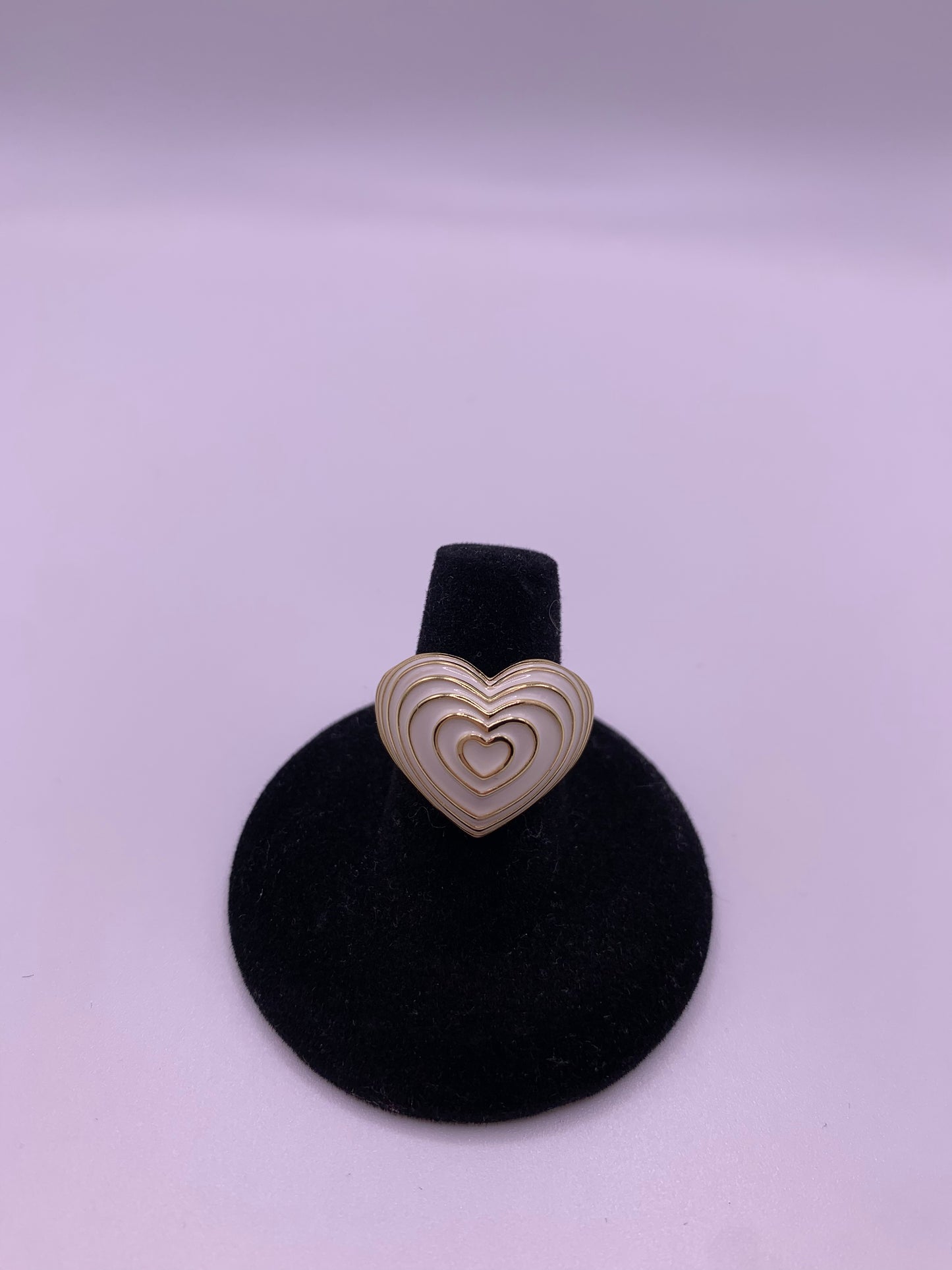 White Echo Heart Ring