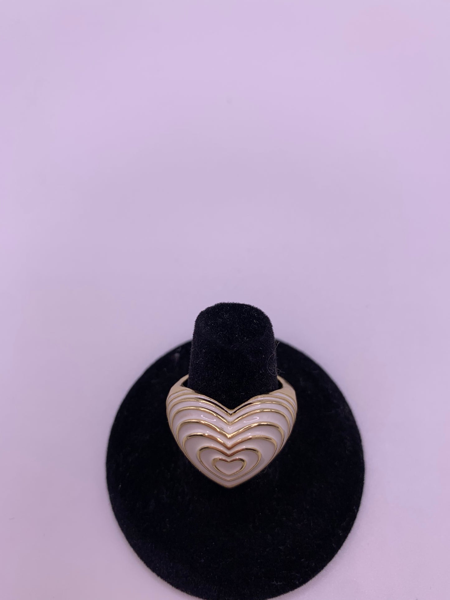 White Echo Heart Ring