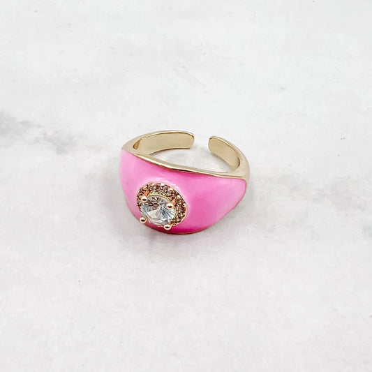 Irene Light Pink Crystal Center Ring