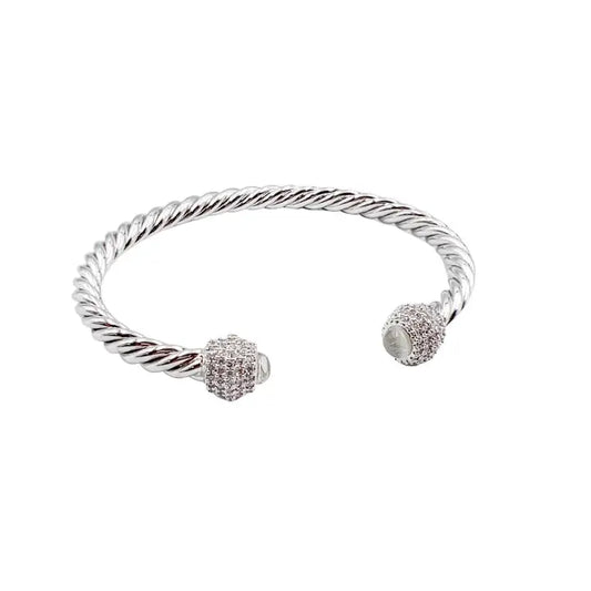 Silver Rope Crystal Bracelet