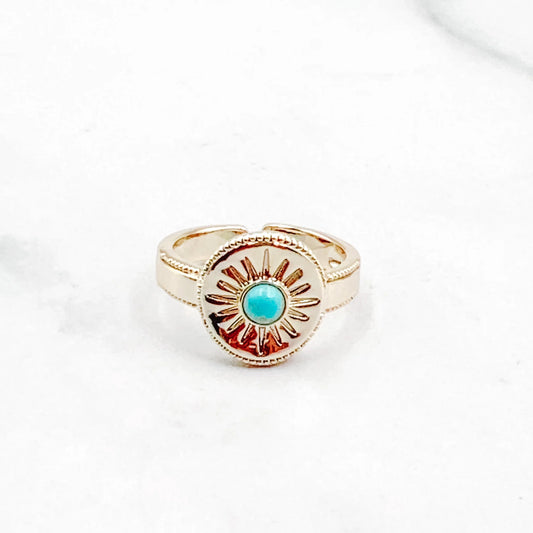 Turquoise Sun Adjustable Ring