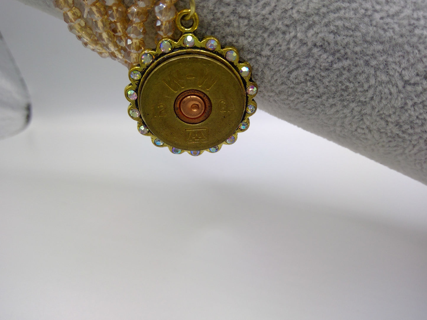 Shot Gun Shell Peach Beaded Bracelet Set