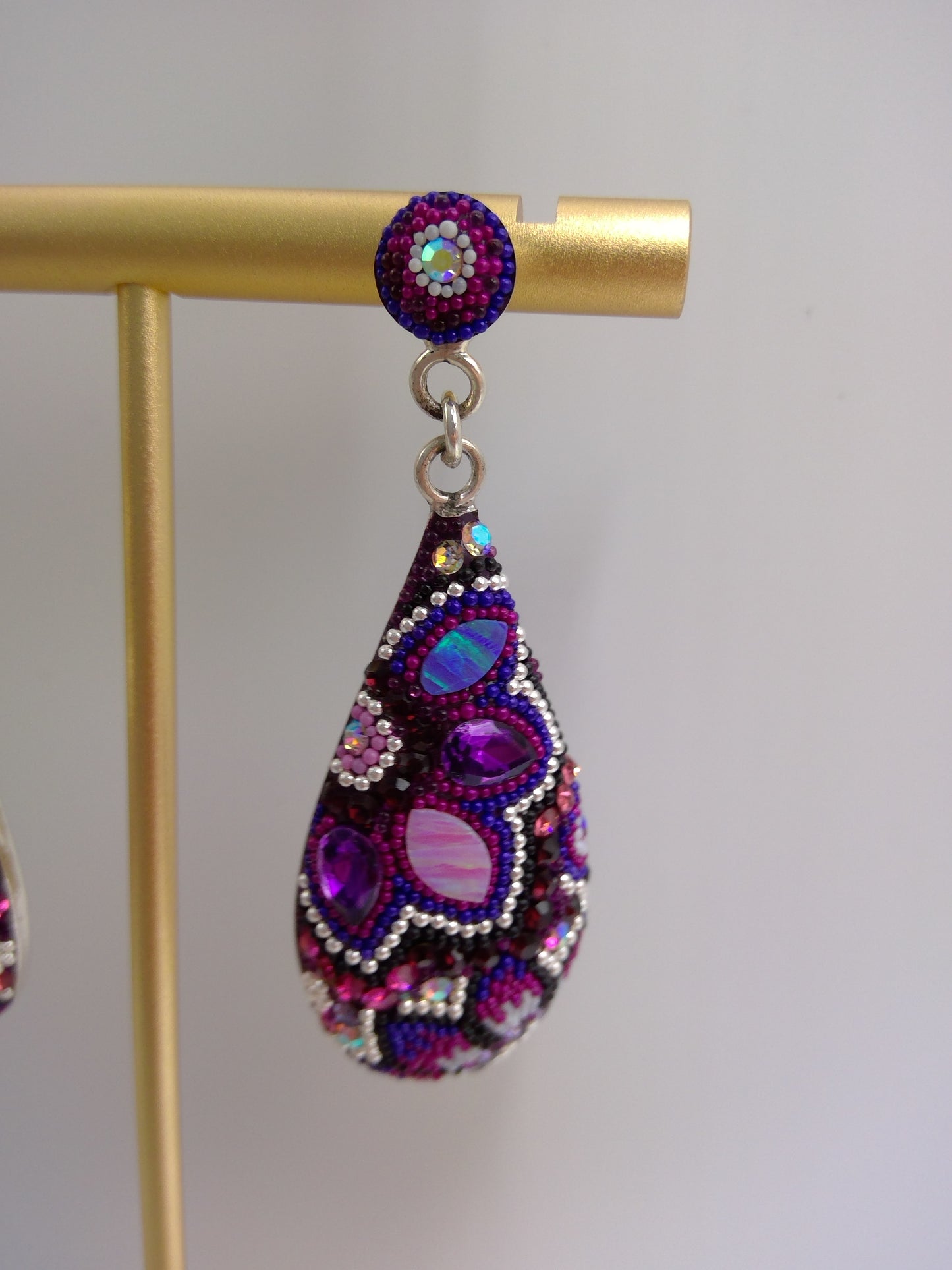 Sterling Silver Purple Flower Earrings