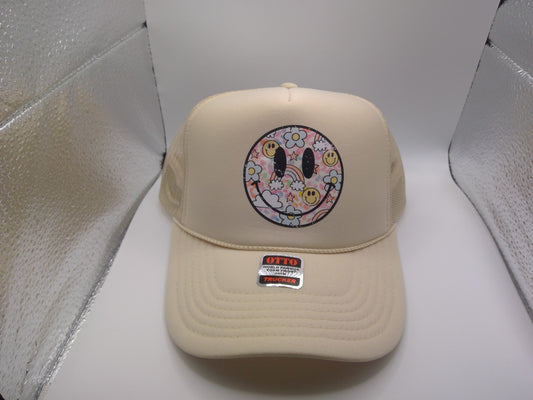 Rainbow Smiley Face Trucker Hat