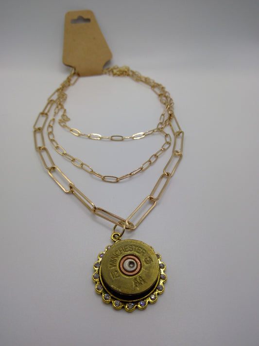 Shotgun Shell Tiered Paperclip Necklace