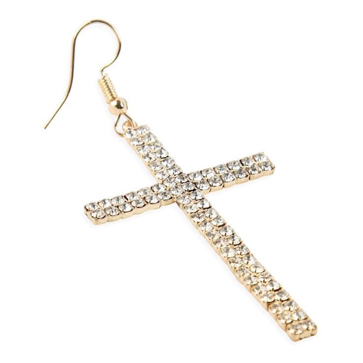 Cross Rhinestone Earrings