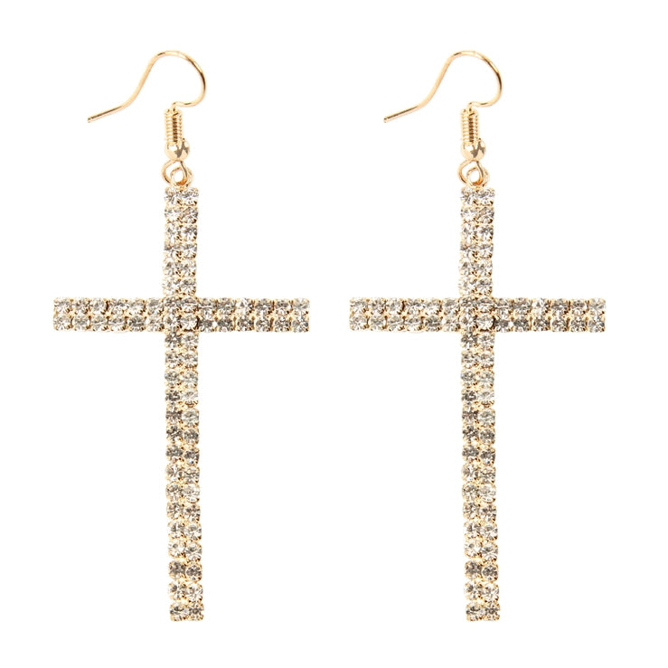 Cross Rhinestone Earrings