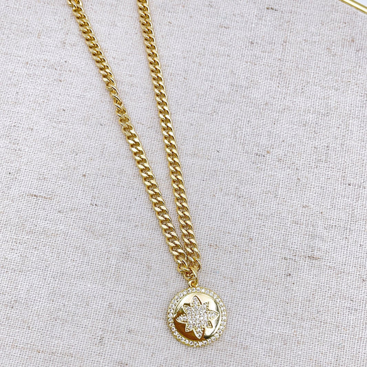 Gold plated Flower Star Necklace