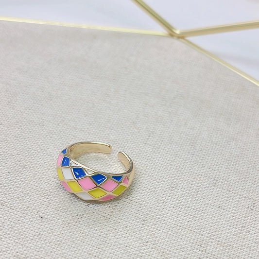 Checkered Adjustable Ring