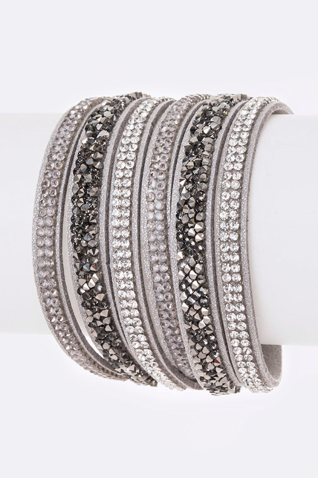 Crystal Layer Wrapped Cuff Bracelet